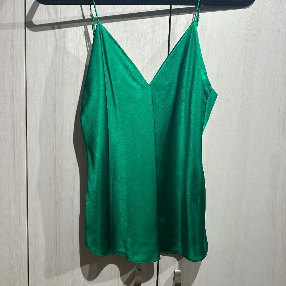 CAMI 100% Silk Camisole - L - Kelly Green